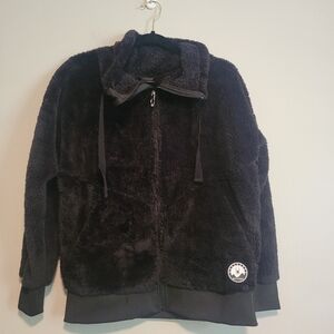 NEW Spider Fuzzy Fleece Zip-Up Jacket Black Size Medium